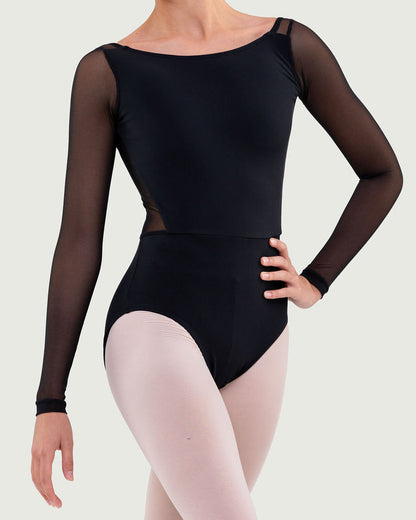 Mesh Long Sleeve Leotard by Bullet Pointe
