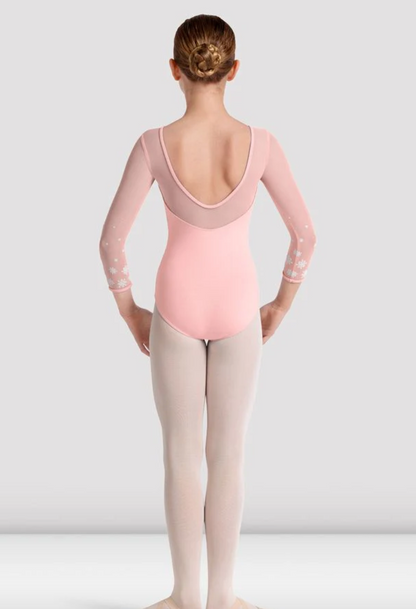 Boat Neck Mesh 3/4 Sleeve Leotard M60002C by Mirella