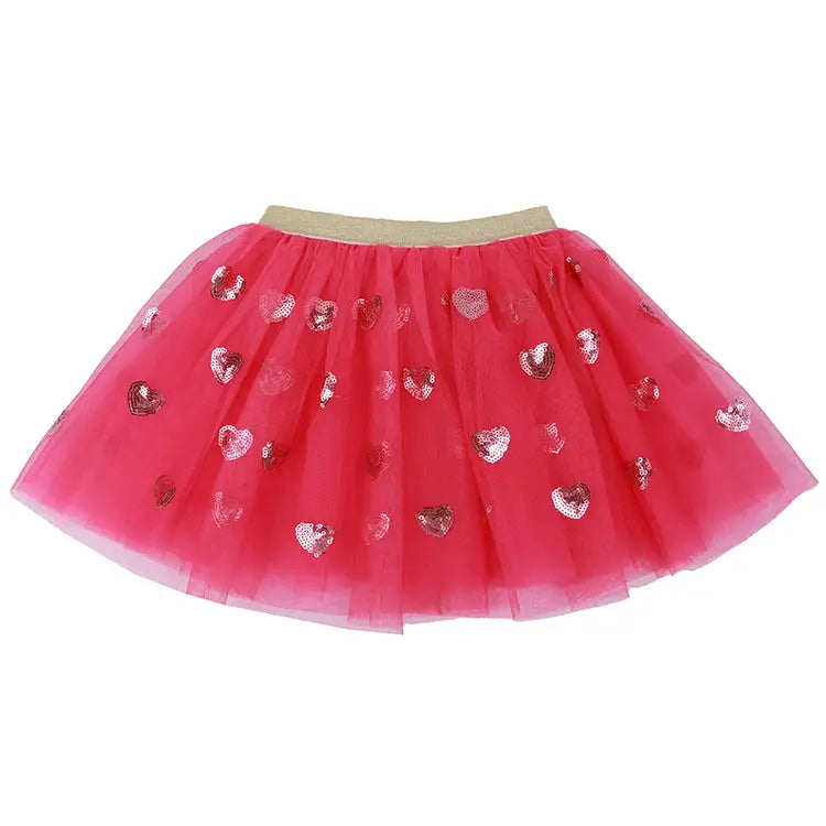 Hot Pink Tulle with Pink Hearts Tutu by Sparkle Sisters